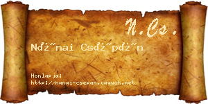 Nánai Csépán névjegykártya